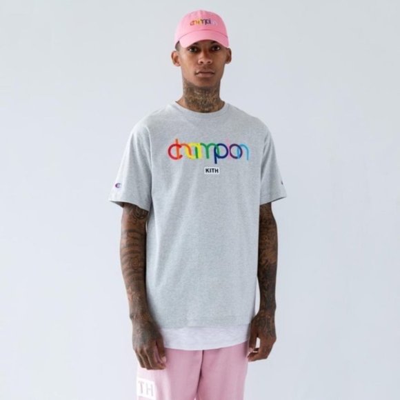 Kith Other - Kith x Champion Grey Double Logo Tee